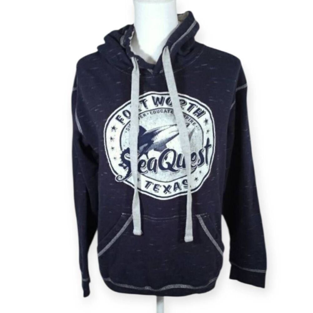 AVALON APPAREL NAVY & WHITE HOODIE SZ.S EUC